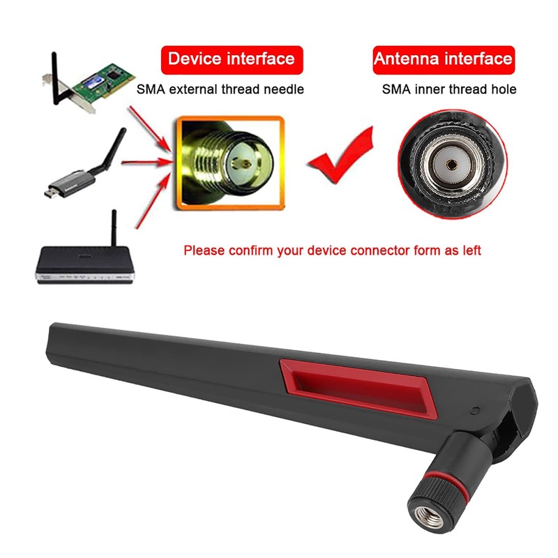 WiFi Antenna,Wireless Router Antenna with RP-SMA Interface Dual Band Omni