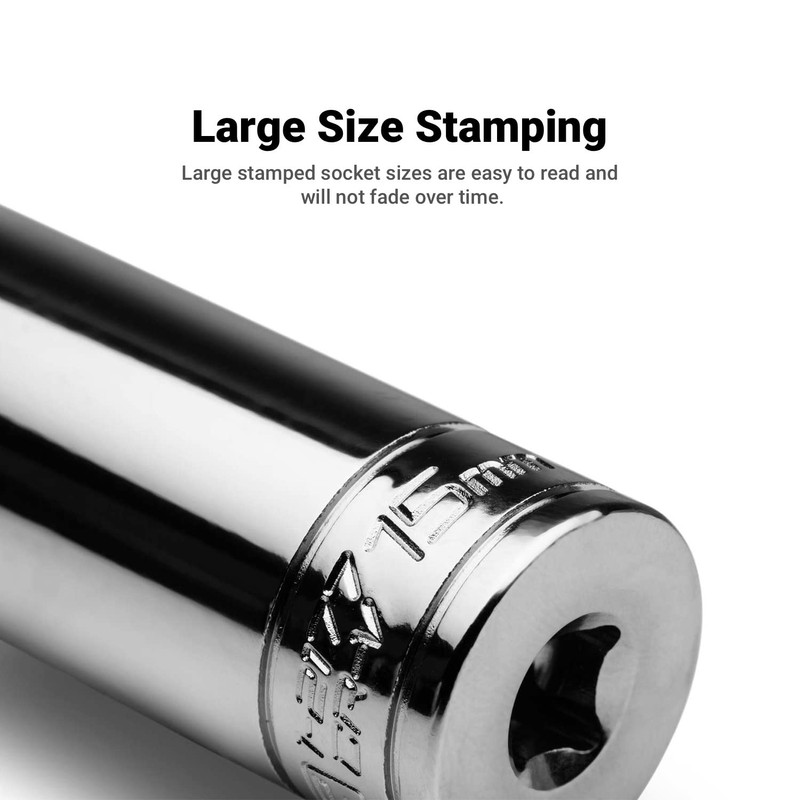 Capri Tools 21 mm Deep Socket, 3/8-Inch Drive, 6-Point, Metric