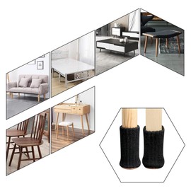 Chair Socks, 20 Pieces, 3.5 x 6.5 cm, Black, Felt Pads for Chairs, Chair Leg Protectors, Chair Leg Caps, Chair Socks, Floor Protectors for Furniture, Chair Leg Table