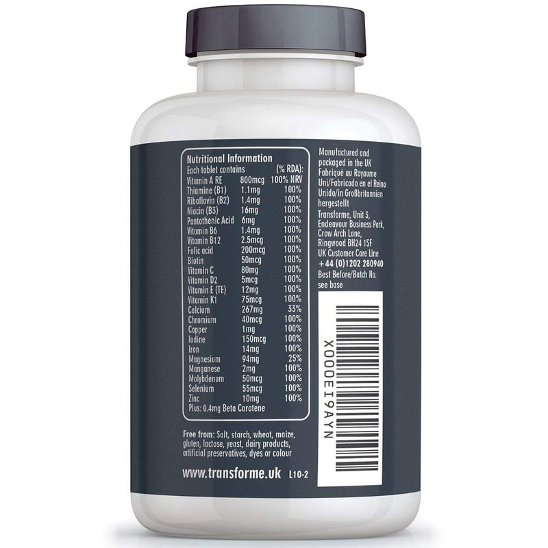 Transforme Multivitamins & Minerals Formula | 365 Tablets (Up to
