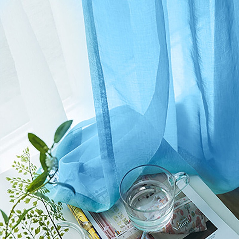 Sheer Curtains Living Room Rod Pocket Window Curtain Panels Bedroom
