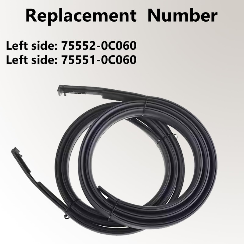 2PCS Roof Molding Drip Weatherstrip Compatible with Toyota Tundra Crew