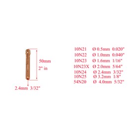 RIVERWELD TIG Collet Bodies 10N24 10N32 3/32" & 2.4mm Assorted Size kit Fit DB PTA SR WP 17 18 26 TIG Welding Torch 15pcs