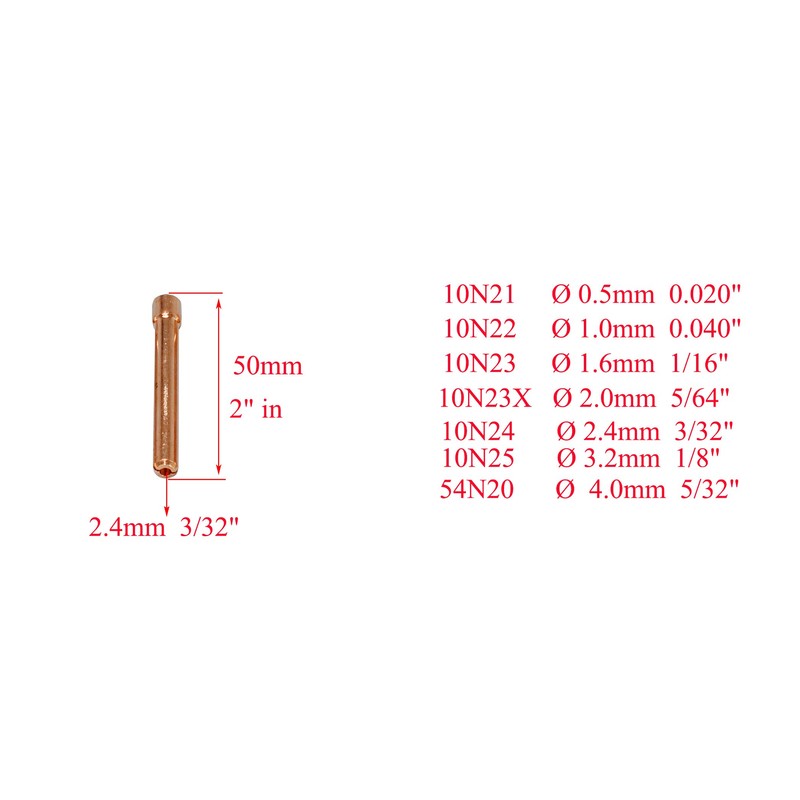 RIVERWELD TIG Collet Bodies 10N24 10N32 3/32" & 2.4mm Assorted
