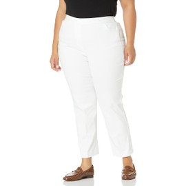 Alfred Dunner womens Allure Slimming Plus Size Short Stretch - Modern Fit Pants, White, 24 US