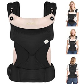 TOFFCAEA Baby Carrier - Ergonomic, Easy to Carry, Pure Cotton, Lightweight, with Adjustable Belt, for Newborns from 3 to 18 Months (Black)