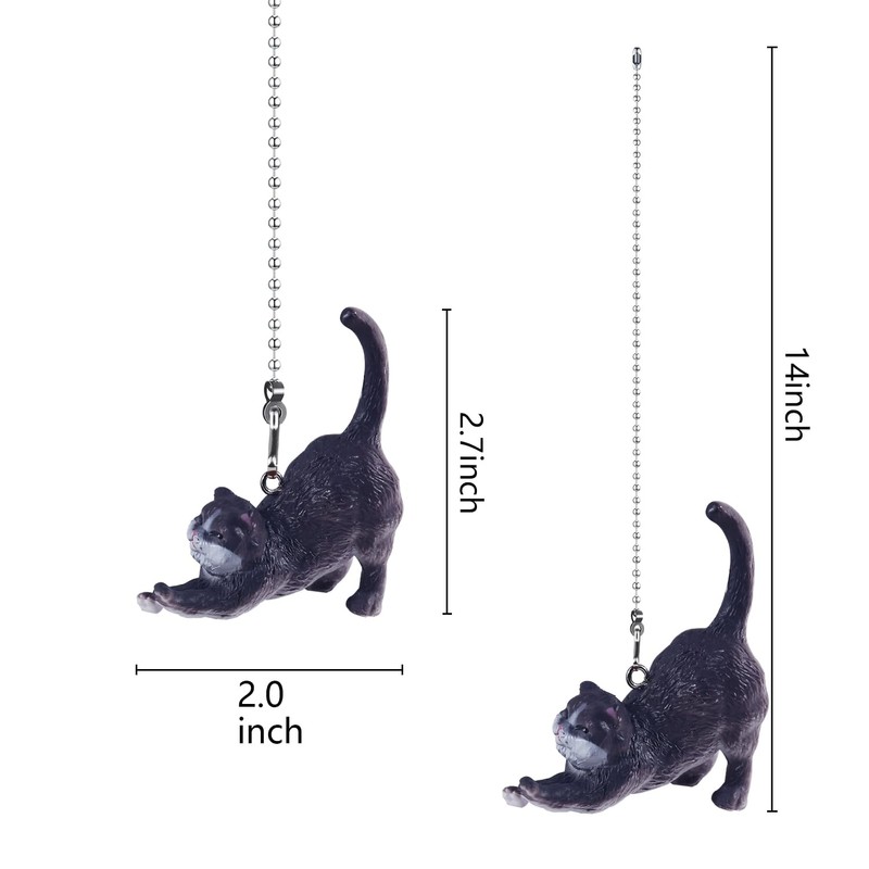 Dotlite Cat Ceiling Fan Pull Chain,Cute Realistic Stretching Cat Fan
