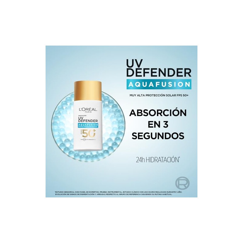 L'Oréal Paris UV Defender Aquafusion Protector Solar Diario FPS50+, Protector