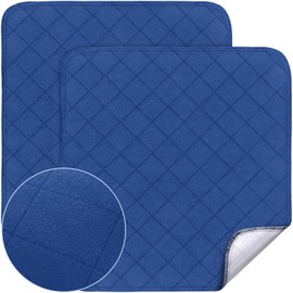 Waterproof Chair Pads for Incontinence Washable, 22" x 21" Under Pads for Adults Washable, 2 Pack Incontinence Chair Pads, Wheelchair Reusable Seat Pads Cover for Men, Women, Adults, Navy