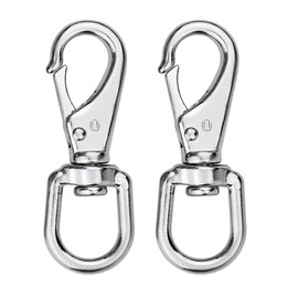 BuxiuGK 2Pcs Trigger Clips Clasp Stainless Steel Heavy Duty 360°Swivel Trigger Clips Hook Trigger Clips Clasp for Pet Buckle Keyring Carabiner