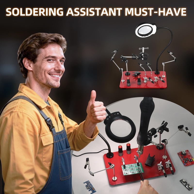 NEWACALOX Helping Hands Soldering, Magnetic Third Helper hand Station