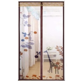 Upgraded Reinforced Magnetic Screen Door - Self Sealing, Hands-Free,Pet Friendly Sliding Door Screen Door Mesh Door (38"x82", Giraffe)