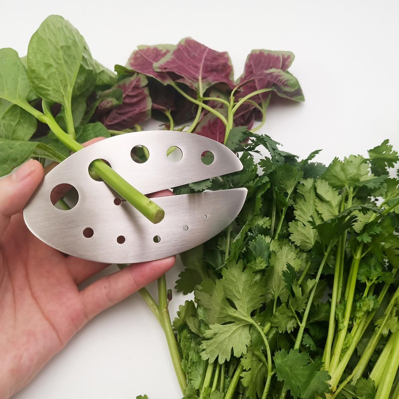 Herb Stripper, Stainless Steel Herb Leaf Stripping Tool, 11 holes