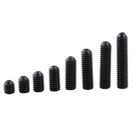 200pcs M3 Grade 12.9 Carbon Steel Cup Point Socket Set Screws Fasteners, 3/4/5/6/8/10/12/14mm Black