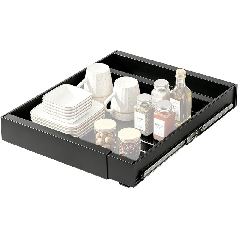 Organizador extraíble para gabinete, gris