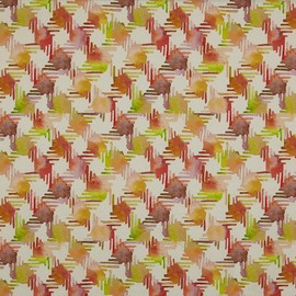 Kt KILOtela - Digital Printed Canvas Fabric by the Metre – Half Panama 100% Organic Cotton, Oeko-Tex Standard 100 – Width 280 cm – Choice of Length 50 to 50 cm | Parade Plaid – Orange, Green