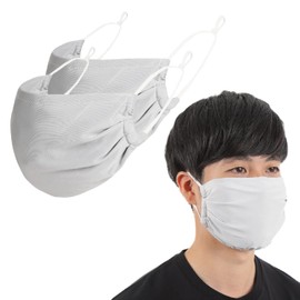 Mask Cold Feel Large Color Mask Gray 2 Pieces Summer Cloth Mask Ice Silk Antibacterial