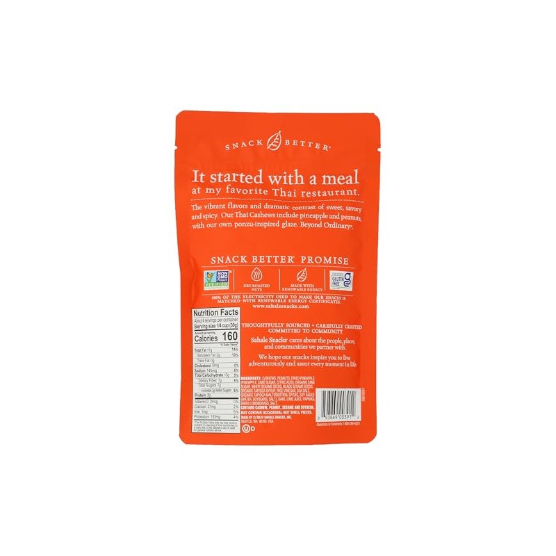 Sahale Snacks Thai Cashews Glazed Mix, 4 Ounces