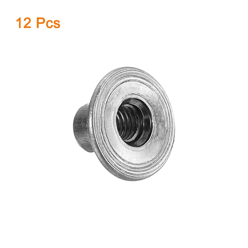 sourcing map M6 T-nuts, 12pcs Carbon Steel Tee Nut Round