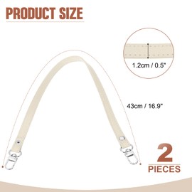 PATIKIL Leather Purse Handle Strap, 2 Pcs 17 Inch Leather Purse Strap Replacement DIY Women Clutch Bag Handbag Top Handle Strap Repair Accessories, Beige