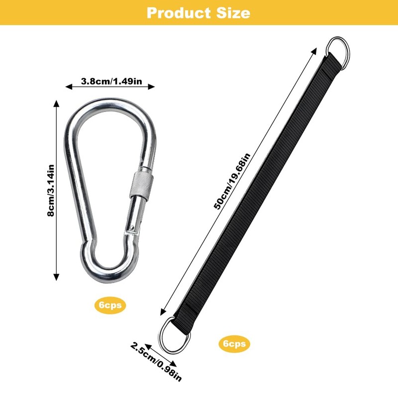 6 Sets Tree Swing Straps Hanging Kit, Heavy Duty Hammock