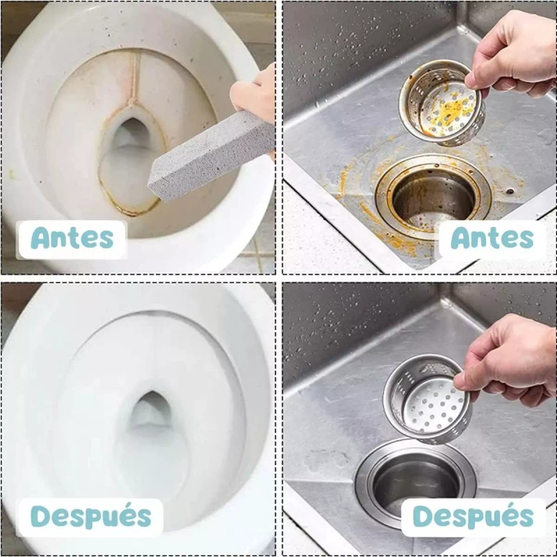 Veraly 12 Barras Limpieza Inodoro Piedra Pómez Cepillo Baños Guante