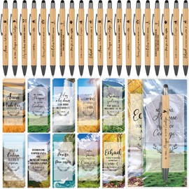 Sayglossy 20 Set Spanish Christian Gift for Women Bulk Bible Verse Pens with Scripture Bookmarks Inspirational Religious First Communion Pen for Teacher Church Sunday School Student
