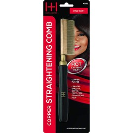 Hot & Hotter Thermal Straightening Comb - Copper Plate Fine Teeth (Model 5506) - Professional Stove Top Pressing Comb - High Heat Conductor for Silky, Frizz-Free Hair