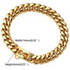 HIAOCEEY 14mm Wide Gold Dog Chain Collar Walking Metal Chain