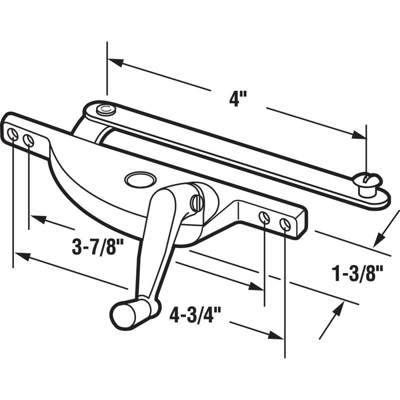 Prime-Line H 3550 Aluminum Finish Off-Set Right-Hand Jalousie Operator (Single