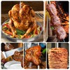 Food-grade 304 Stainless Steel Vertical Skewer Stand with Drip Pan,