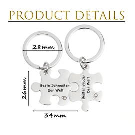 TJUSPIRIT Brother Sister Gifts Keyring for Brother Sister BFF Keyring Keychain Gift for Birthday Christmas New Year, For Brother Sister
