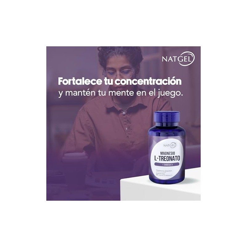 Magnesio Treonato Natgel Omega Alta Absorcion Apoyo Cognitivo Relajacion Suplemento