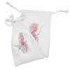 Lunarable Retro Fabric Pouch Set of 2, Silhouette of Lady