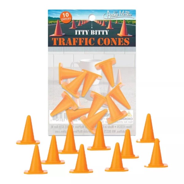 Accoutrements ITTY BITTY TRAFFIC CONES - 10 Piece Assorted Bag