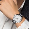 Moran Genuine Leather Watch Band, Quick Release, Polished, Deployment Buckle,