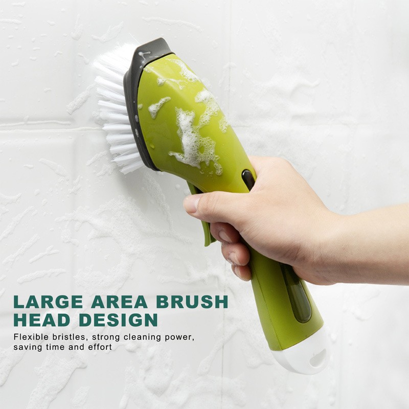 Long Handle Cleaning Brush with Soap Dispenser for Kitchen Pan