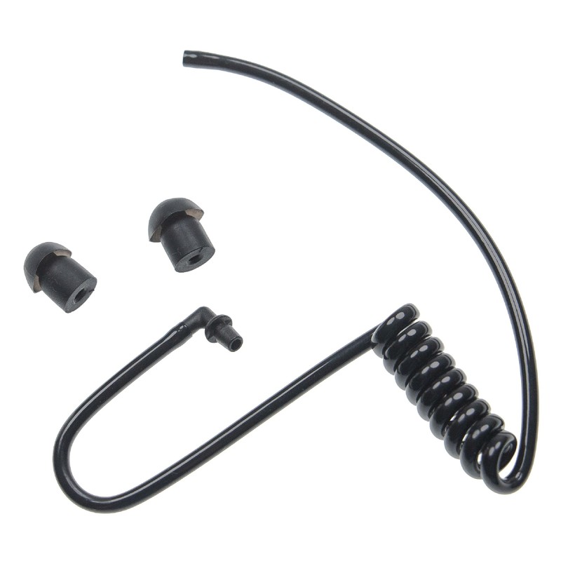 vhbw Security Sound Tube Earphones 2 x Ear Plugs Black/Transparent