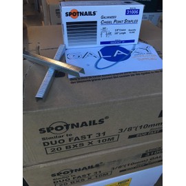 SPOTNAILS 31006 Similar Duo-fast 31 Series upholstery staples, 3/8" leg, sale by 6 boxes,