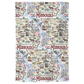 Fish Kiss State Map - Toalla multiusos de microfibra (Missouri)
