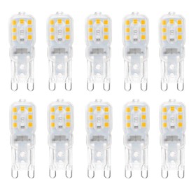 Aiweisi G9 LED Bulb, 10-Pack Led G9 AC 220V Warm White 3000K 3W Equivalent 18W 20W 30W Halogen Lamps [Energy Class A++]
