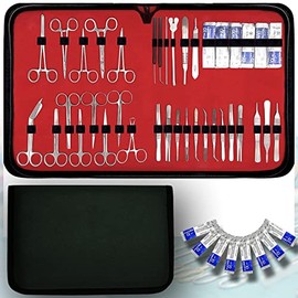 160 Pcs Advanced Kit Biology Lab Anatomy Dissecting Set for Medical Students and Veterinary with Stainless Steel Scalpel Knife Handle Blades by Vision Tek Med