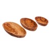 Naturally Med Olive Wood Set of 3 Stackable Oval Bowls