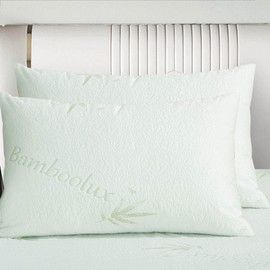 Set of 2 Luxton Bamboo Pillow Protectors, Breathable Bamboo Waterproof Pillow Protector 2 PCS Set