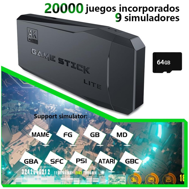 Consola Retro Game Stick 4k,Consola de Videojuegos Retro ,Mini Consola