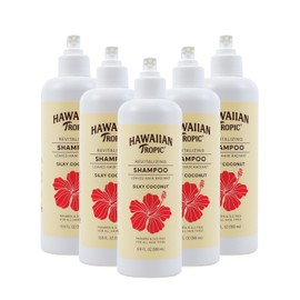 Hawaiian Tropic Revitalizing Shampoo 5 Pack, 380ml Bottle, Silky Coconut Scent, SLS Free,Paraben Free, Hotel Bathroom Amenities, Bulk Size, Air Bnb, Guest Bathroom Essentials, Airbnb