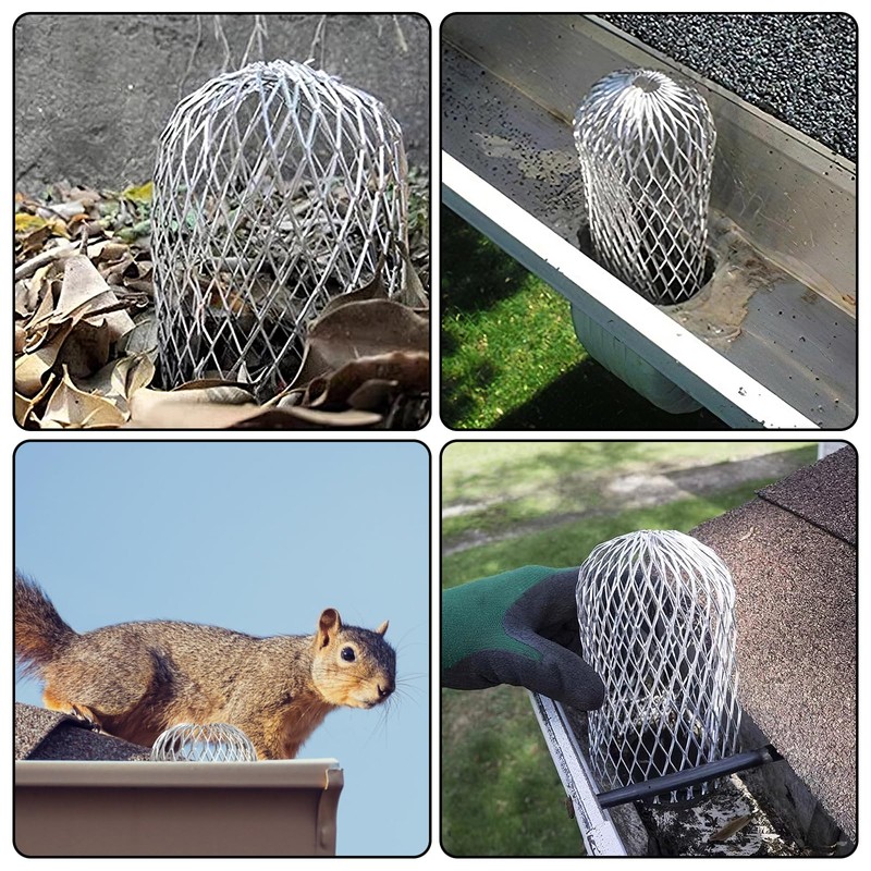 4 Pack Gutter Guards Mesh Aluminum Covers Down Pipe Protectors