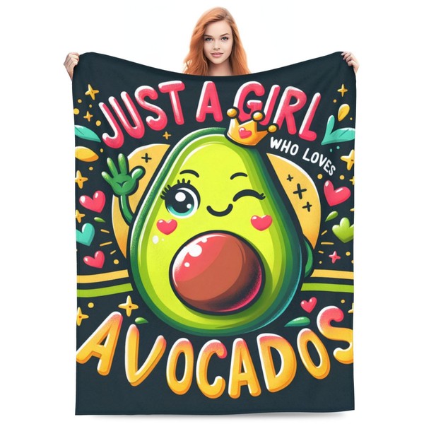 amepay Avocado Fruit Blanket Just a Girl Who Loves Avocado