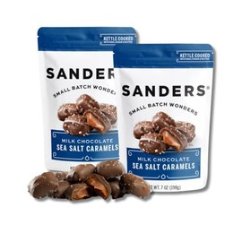 Sander's Sea Salt Caramels 7 oz. Bags - Gift Pack of 2 (Milk Chocolate Sea Salt Caramel)