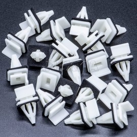 Rexka 20pcs Rocker Panel Moulding Clip for Honda Acura 91513-SM4-000 Accord, Civic, Civic Del Sol, Cr-v, Element, Odyssey, Pilot, Prelude, CL, Integra, Legend, MDX, RL, RSX, TL, TSX, Vigor